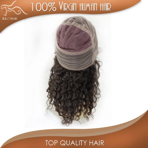 Peruvian human hair full lace wigs 100% unprocessed cheap hair bundles 3pcs lot deep curly hair