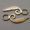 Alloy Puller Shiny Gold Color Wing Shape