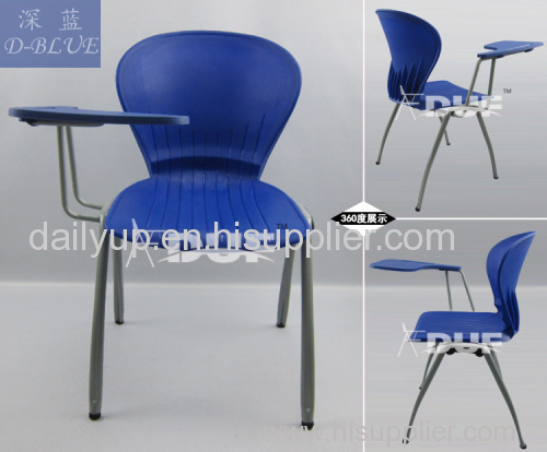 plastic stackable chair removable tablet commercial class room chair book basket