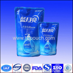 stand up bags for liquid detergent with zipper