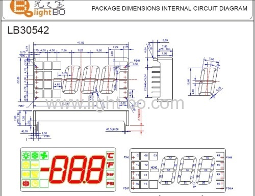 Custom Red/Green/Yellow 0.54Triple Digit 7-Segment LED Display for Cooling