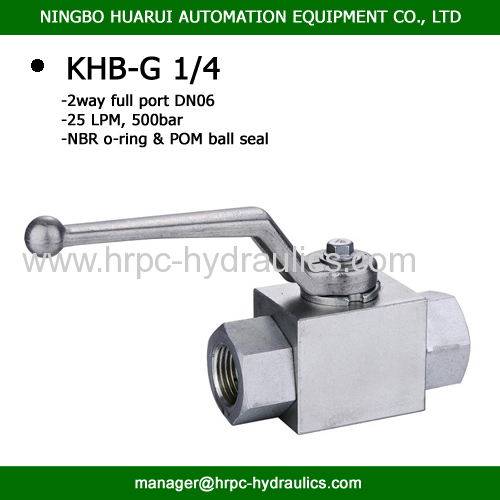 2 way ball valve BSP 1/4inch carbon steel hydraulic operated ball valves high pressure 500bar