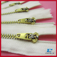 golden Brass zipper,C/E, Semi-Spring A/L Slider