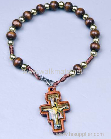 Religion wooden bead bracelet