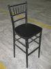 Indoor Armless Dark Black Wooden Bar Stool Furniture , Lacquer Outdoor Chiavari Chair