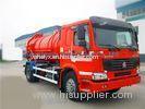 6 Cubic Meters Diesel Sewage Suction Truck with 5m Suction Depth , Red