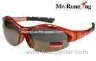 Fashionable Colorful Polarized Sport Sunglasses Red Frame For Running