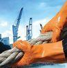 Anti Slip Industry Safety Working Gloves Orange With PVC Coated