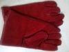 12&quot; 14&quot; 16&quot; Red Cowhide Split Leather Welding Gloves Heat Resistant