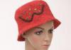 3cm Short Brim Raffia Childrens Sun Hats , Red Crochet Children Hat For Leisure