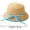 10cm Brim Beige Sun Hats For Kids For Seashore , 56cm Straw Braid