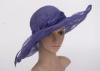 13cm Brim Purple Ladies Tea Party Hats / 56cm Large Brim Hat With Bowknot