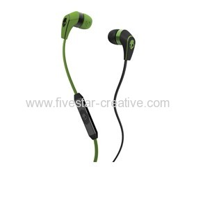 Skullcandy 50/50 Bass Buds Earbuds Headphones Mic Headset green