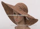 15cm Brim Taupe Raffia Sun Hats , 58cm Floppy Sun Hats For Party