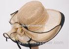Natural Yellow Straw Braid Ladies Sinamay Hats For Banquet , 11cm Brim