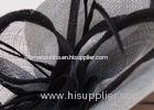 Natural Black Ladies Sinamay Hats For Women / Fascinators Feather Sinamay Hat