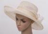 Fashion White Color Up Brim Ladies Sinamay Hats For Church