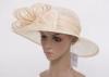 White Bleaching Ladies Sinamay Hats With Large Decoration For Party