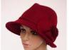 Spring Red Flower Wool Felt Fedora Hat For Women / Felt Fedora Hats With Flower