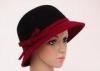 Bowknot Woman Wool Felt Fedora Hat For Church , Leisure Felt Fedora Hats