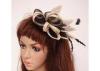Black Handmade Sinamay Fascinator / Natural Sinamay Hair Fascinators For Banquet