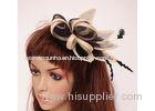 Black Handmade Sinamay Fascinator / Natural Sinamay Hair Fascinators For Banquet