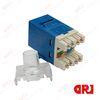 180 Degree CAT5e AMP UTP Keystone Jack,blue with white Dust Cover