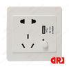 Electrical dual port 5V USB socket / outlet faceplate for USB cable
