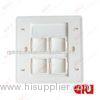 4 port ABS plastic fiber optic face panel , Cat 5e Network Faceplate