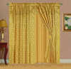polyester jacquard curtain with ball fringes