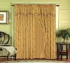 Jacquard embossing curtain with ball fringes