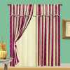 yarn-dyed stripes curtain with ball fringes