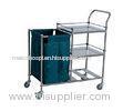 Three Shelves Laundry Collecting Trolley With S.S. Guardrails