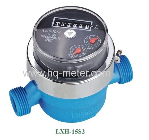 Plastic rotary piston water meter