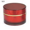 Red Cylindrical Plastic Cosmetic Jars , 15g / 30g Ladies Lotion Cream Jar