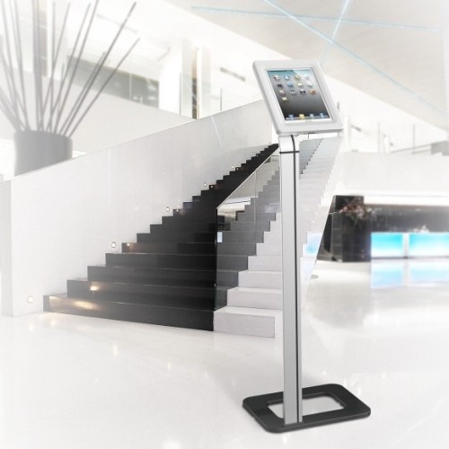 Adjustable theft resistant tablet floor stand