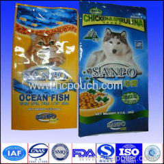 Customized printed aluminium foil dog food bag with side gusset