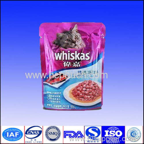 aluminium foil stand up packaging bag for cat food