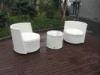 Waterproof White Resin Wicker Chair Set For Home / Restaurant