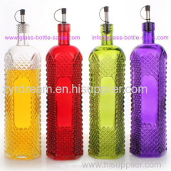 New Design Colored Olive Oil and Vinegar Glass Bottle
