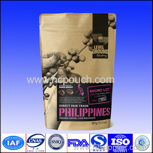 Stand up kraft paper bag for tea packaging