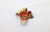 Custom Funny Orange Venetian Mask Brooch For Cloth Decoration