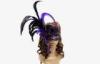Male Use Black Feather Masquerade Mask , Full Face Venice Masks