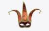 Costume Red Half Face Venetian Jester Mask , Wedding Party Masks