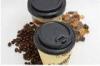 PS Black Paper Disposable Cups With Lids , 85mm Coffee Cup Lids