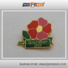 1 inch metal flowers lapel pin /soft enamel pin badge