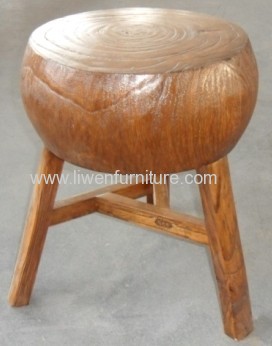 old reproduction elm wood stool