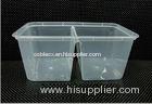 1000ml White Disposable Plastic Food Containers With 2 Compartment