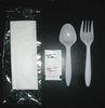 PP Disposable Plastic Cutlery Include Fork , Spoon With Pepper , Salk And Napkin