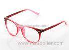 Pink / Green Large Round Eyeglass Frames Ladies For Wide Faces , Lightweight